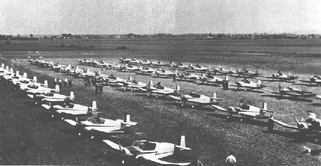 Fly-in of large number of Jodels in the mid 1950's